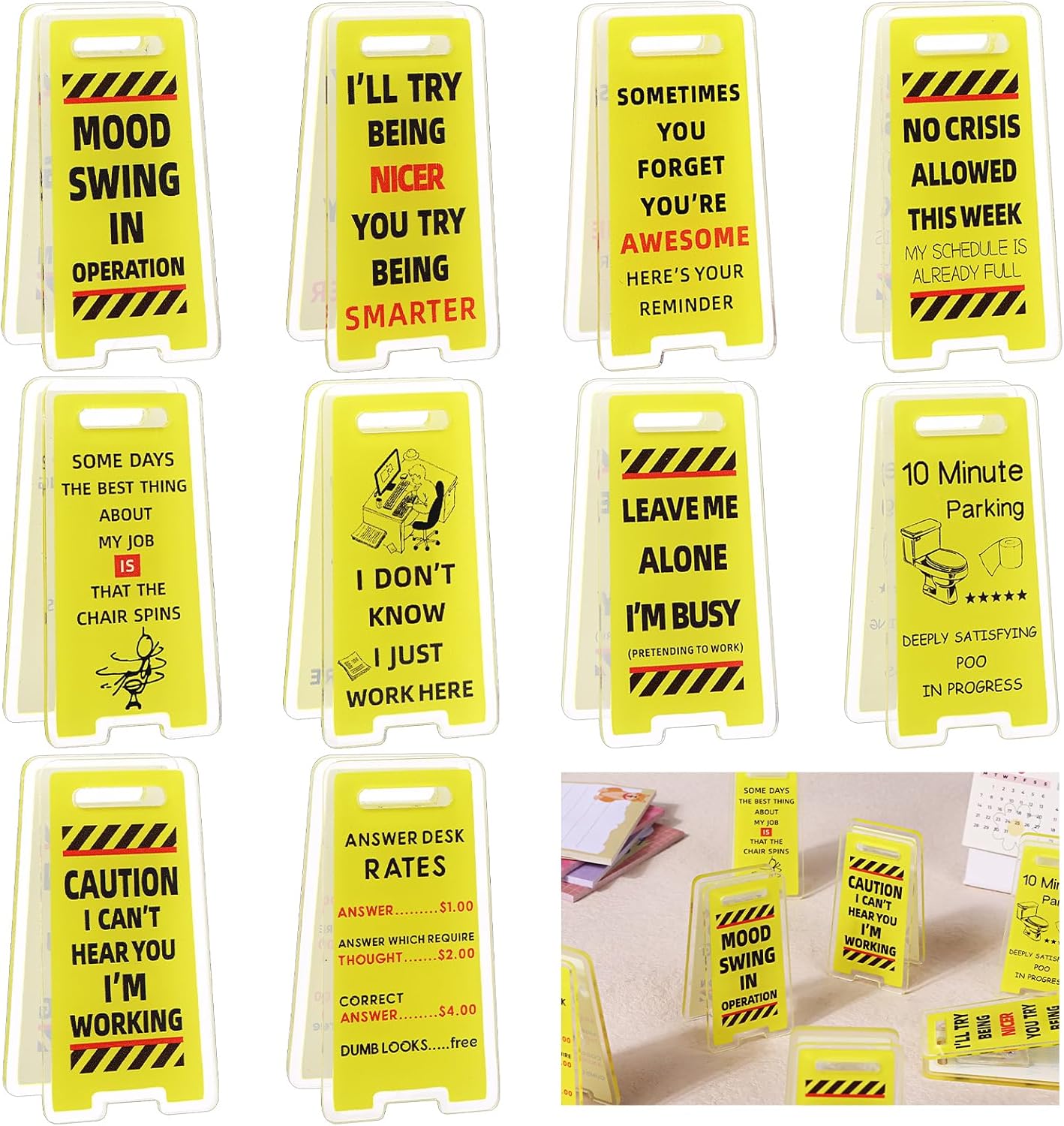 10 PCS Yellow Funny Sticky Note